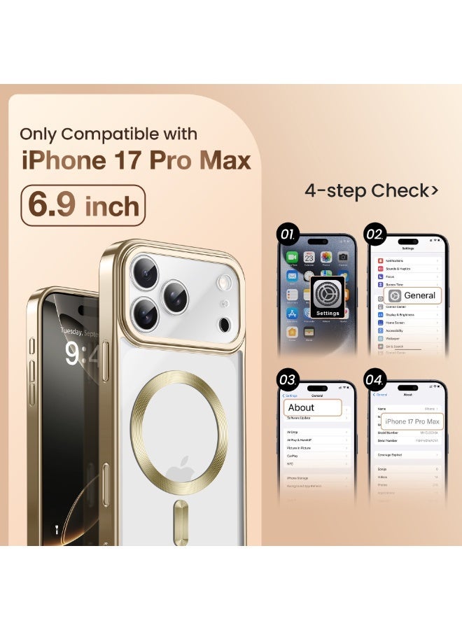 GolbinBox Magnetic for iPhone 17 Pro Max Case with Stand, [Compatible with MagSafe], Camera Control Capture Button, 17FT Military-Grade Protection, Shockproof Slim Phone Case 6.9"(Gold) - Image 2